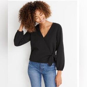 Madewell Texture & Thread Crepe Wrap Top